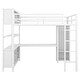 preview thumbnail 19 of 26, Full Size Metal Loft Bed with Wardrobe And L-shaped Desk, Storage Cubes and Shelves for Kids, Teens, Adults