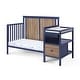 preview thumbnail 6 of 7, Midnight Blue and Vintage Walnut Connelly 4-in-1 Crib and Changer Combo