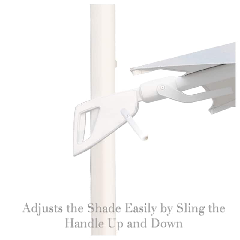 Margutta 10 ft. Square Aluminum Cantilever Tilt Outdoor Patio Umbrella with Granite Base in Mouse Gray