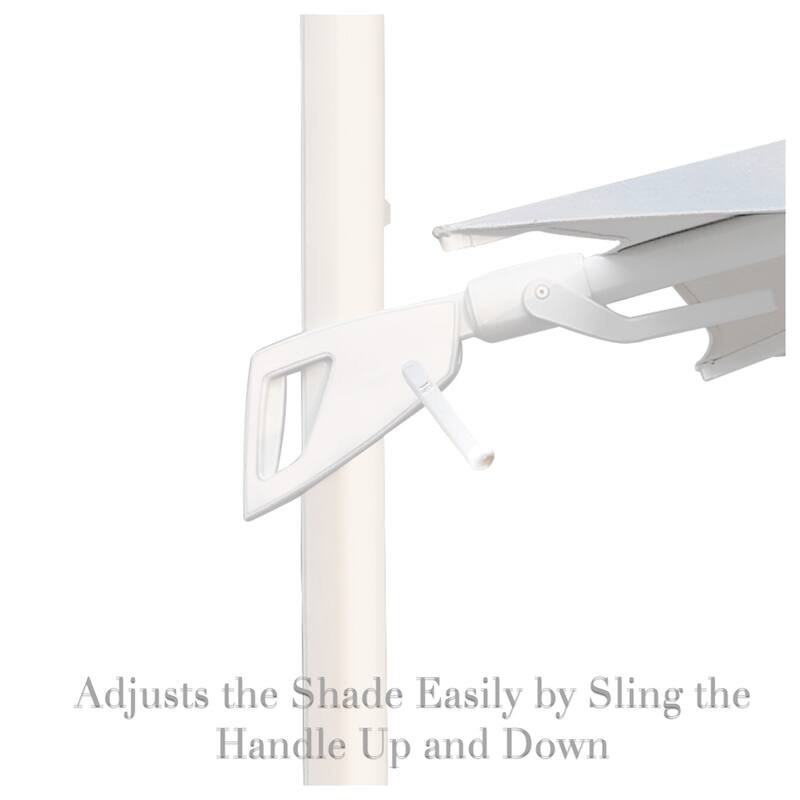 Margutta 10 ft. x 13 ft. Rectangle Aluminum Cantilever Tilt Outdoor Parasol Patio Umbrella with Granite Base in Mouse Gray