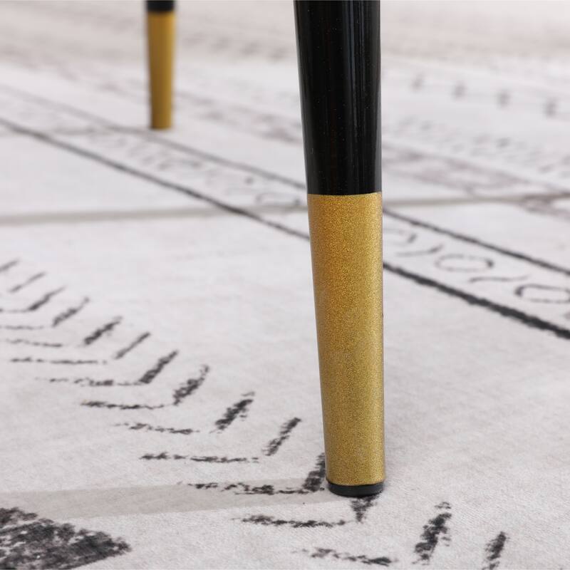 Mid-Century Fabric Dining Chairs with Velvet Seats and Metal Angled Legs, for Dining Rooms, Set of 4, Gray