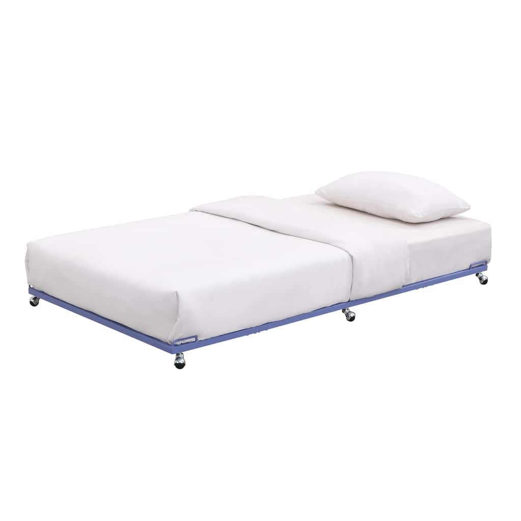 Moley Metal Twin Trundle Bed Frame with Modern Sleek Design