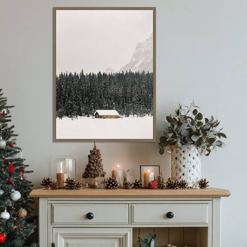 Winter Trees IV by Justine Milton (23 x 30 in.), Framed Canvas Wall Art Print - Sylvie Dark Gold