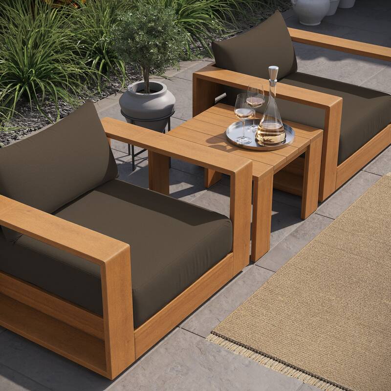 Tahoe 3-Piece Outdoor Patio Acacia Wood Furniture Set