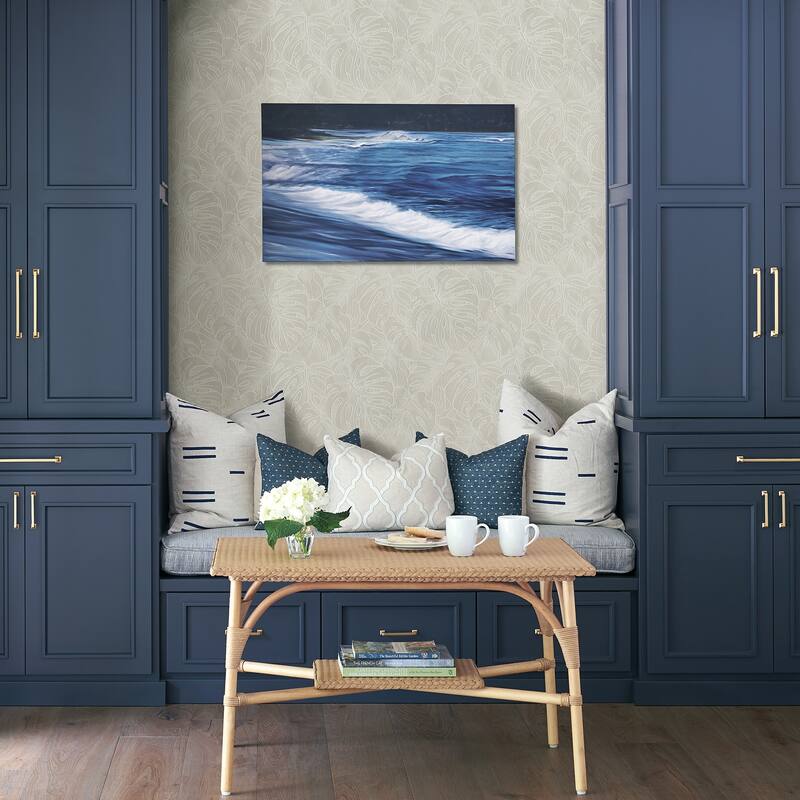 Scott Living Balboa White Botanical Wallpaper