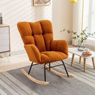 Teddy Fabric Rocking Gilder Nursery Chair For Living Room Indoor - Bed ...