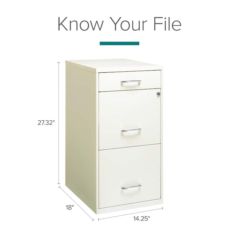 Space Solutions 18" Deep 3 -drawer Organizer File Cabinet, Off-White