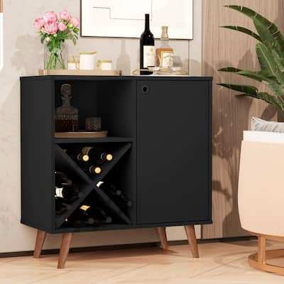 Boahaus Bar Cabinet with Wine Rack and Open Shelf - N/A