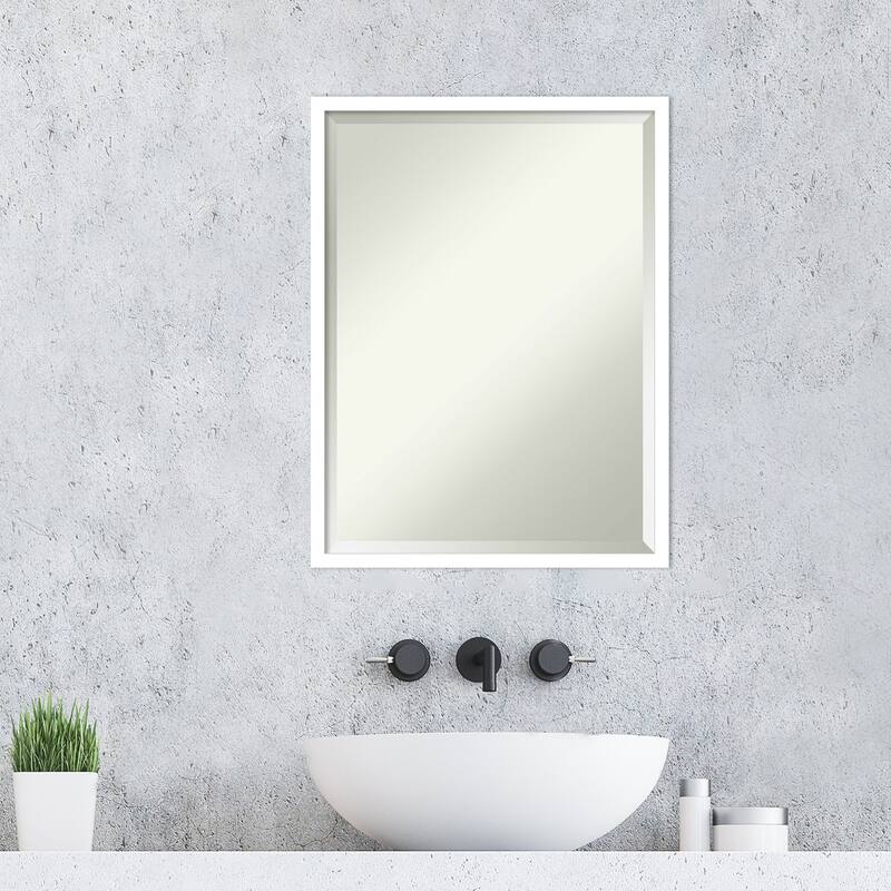 Beveled Wood Bathroom Wall Mirror - Svelte Frame
