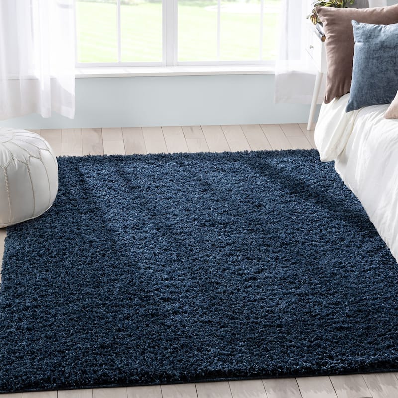 Well Woven Elle Basics Emerson Shag Area Rug - 3' 11" x 5' 3" - Dark Blue