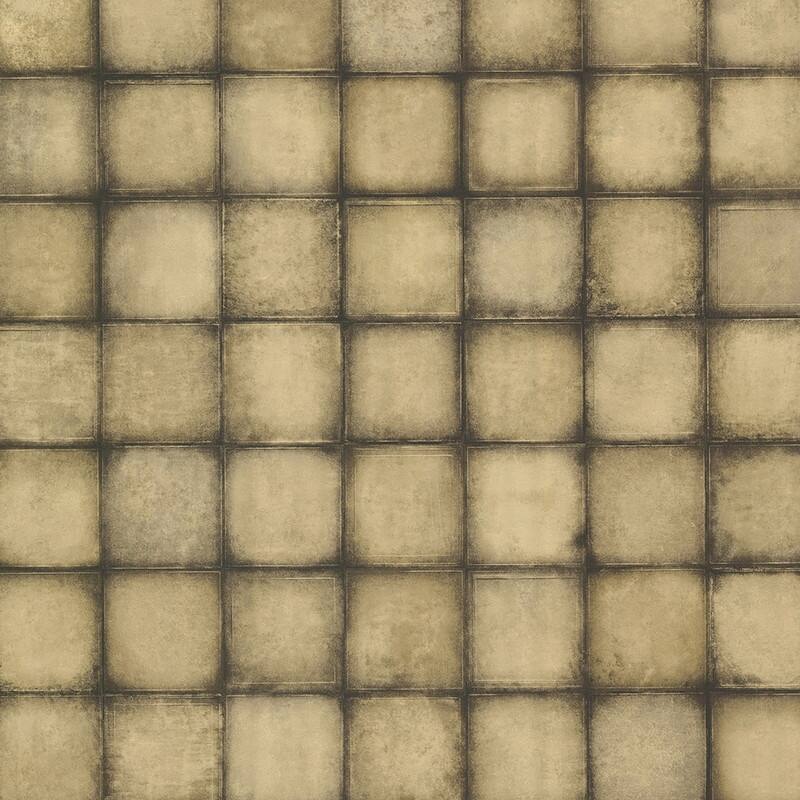 Brewster Soucy Gold Tiles Wallpaper - 20.5in x 396in x 0.025in