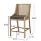 preview thumbnail 12 of 18, Christopher Knight Home Cataldo Fabric Upholstered Wood and Cane 25.5-Inch Counter Stools (Set of 2)