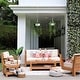 preview thumbnail 1 of 31, Cambridge Casual Logan 5-Piece Teak Patio Conversation Set with Sunbrella Cushion Sunbrella Vellum