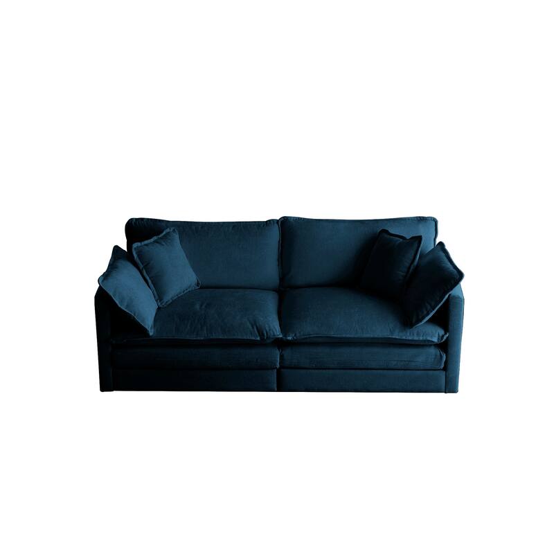3-Piece Chenille Living Room Sofa Set (Loveseat + Accent Chair) with Solid Wood Frame & Plush Cushions