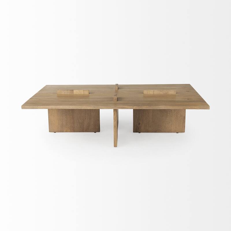 HomeRoots 34" Natural Rectangular Coffee Table