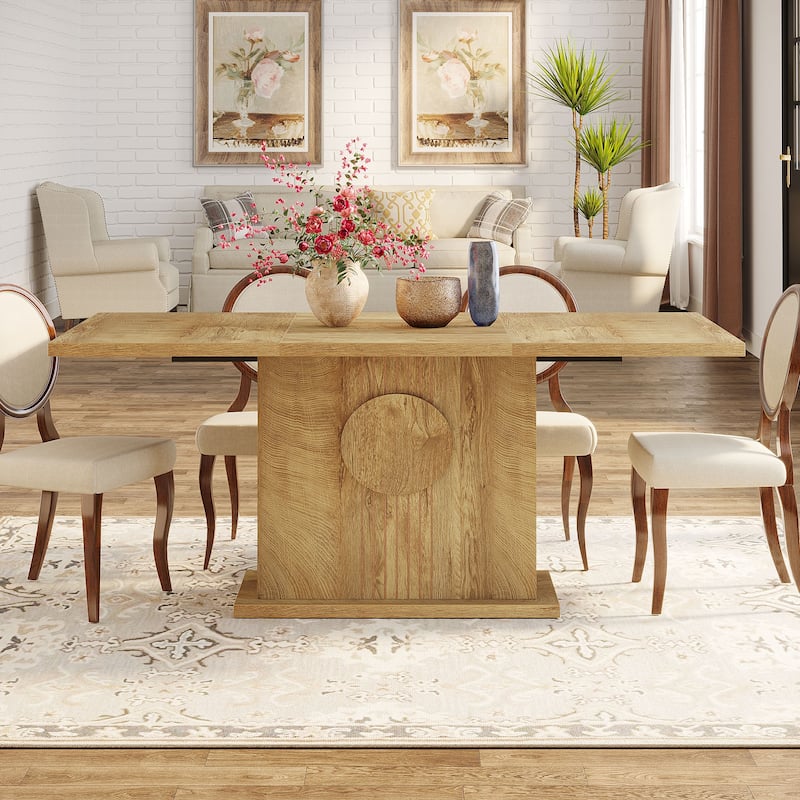 Wooden Dining Table, Kitchen Dinner Table, Dining/Living Room Accent Dinner Table Family Gathering Table