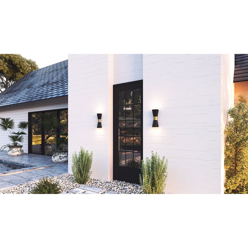 Dexter Integrated LED Matte Black Outdoor Wall Lantern
