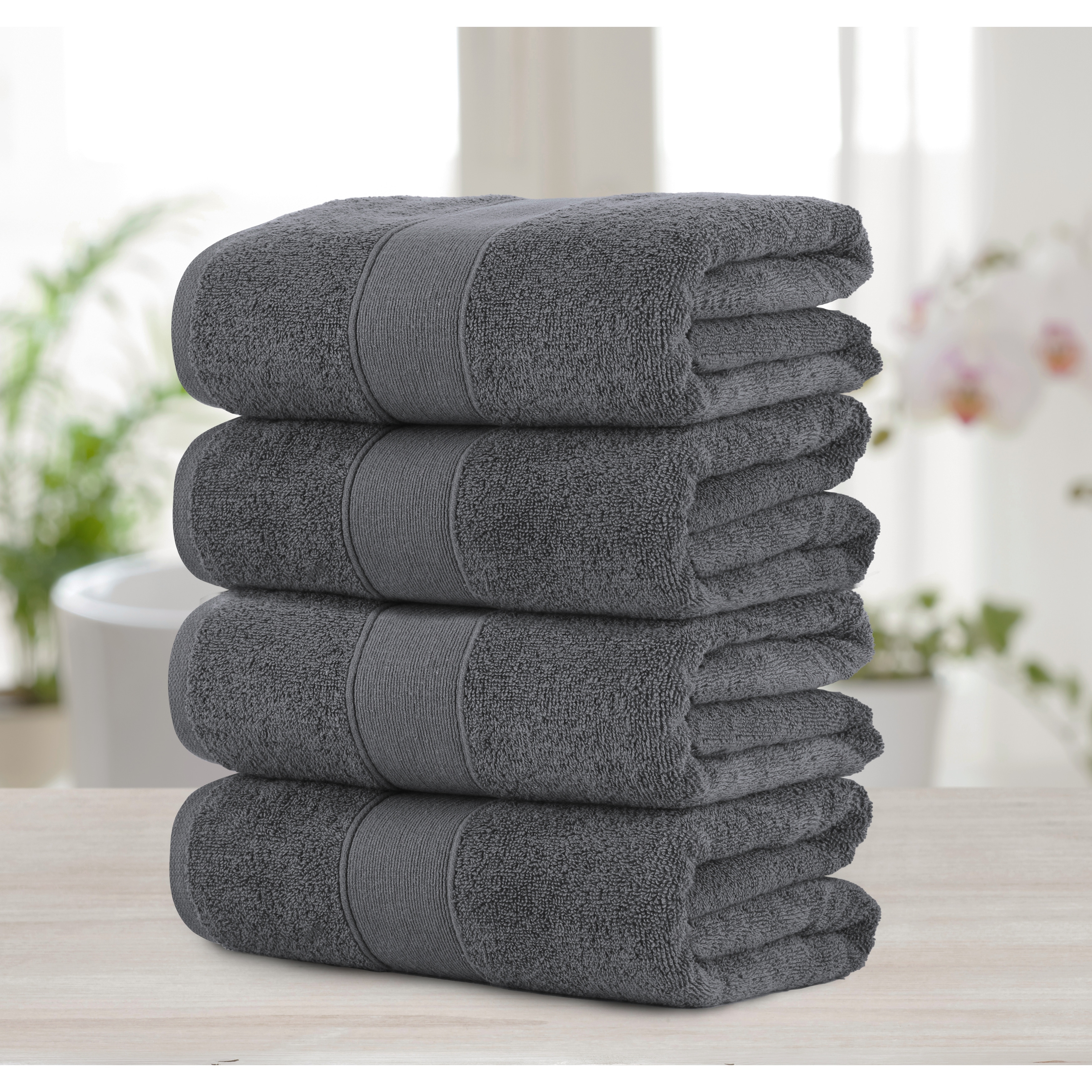 Premium 4 Pack Luxury Spa Bath Sheet Extra Large Towels - 30x54 inches, 500  GSM