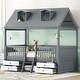 preview thumbnail 32 of 38, Merax House Bed with Roof and 4 drawers