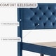 preview thumbnail 61 of 70, Spruce & Spring Eleanor Upholstered Platform Bed Frame with Vertical Stripe Headboard