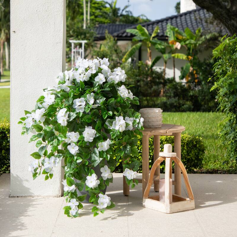 41-in UV Resistant Artificial Hydrangea Hanging Plant - Set of 2