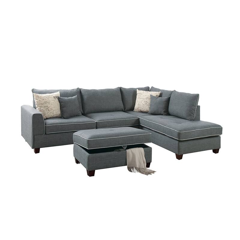 3 Piece Fabric Sectional Sofa