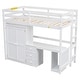 preview thumbnail 29 of 30, Twin Size Loft Bed with Wardrobe, Desk, and Storage Drawers, Modern Space-Saving Design, Solid Pine Wood Frame, Grey