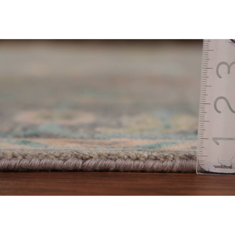 Oushak Indian Area Rug Hand-Knotted Wool Carpet - 7'10"x 9'11"