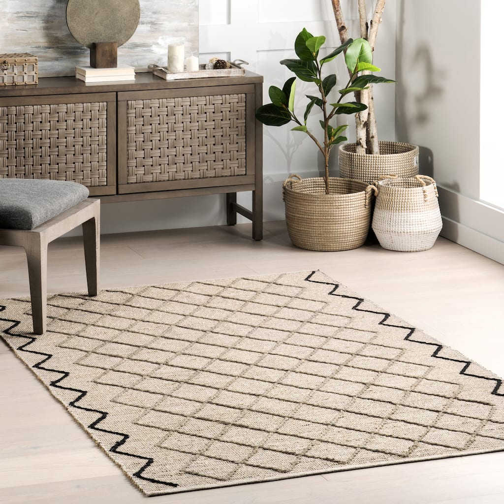 Nuloom Asa Trellis Seagrass and Jute Blend Area Rug