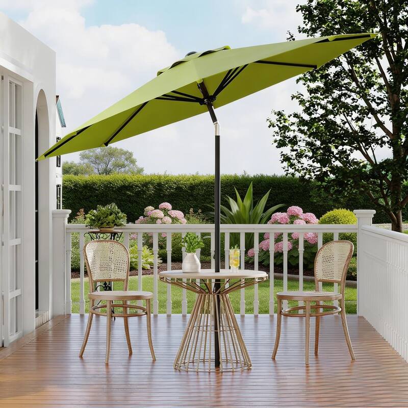 10ft Outdoor Patio Umbrella, with Crank Lift & Push Button Tilt, UV Protection Waterproof