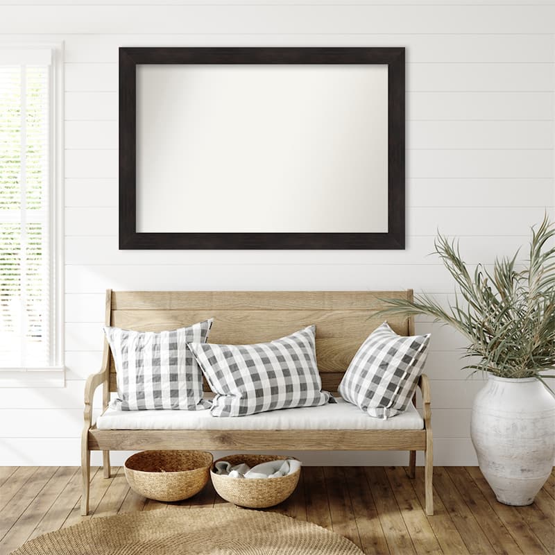 Furniture Espresso Framed Non-Beveled Custom Wall Mirror, Bathroom Vanity Mirror