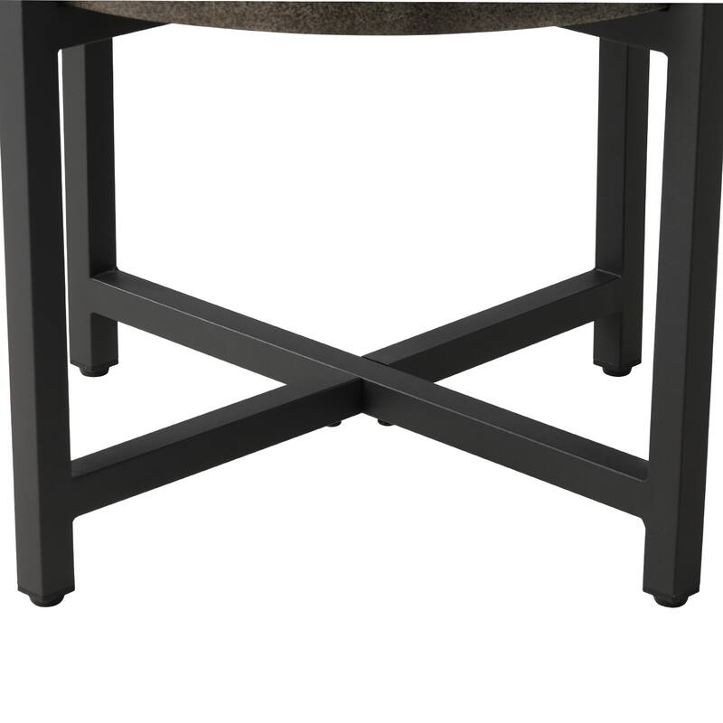 COSIEST Outdoor Round Lightweight Concrete Coffee Table Side Table