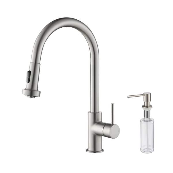 Shop Lead Free Solid Brass Single Level Pull Down Kitchen Faucet With Sprayer Overstock 31935047
