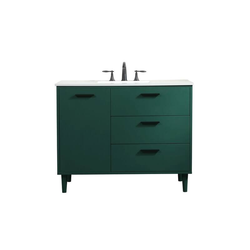 Elegant Lighting VF47042M Baldwin 42" Free Standing Single Basin - Green - Painted