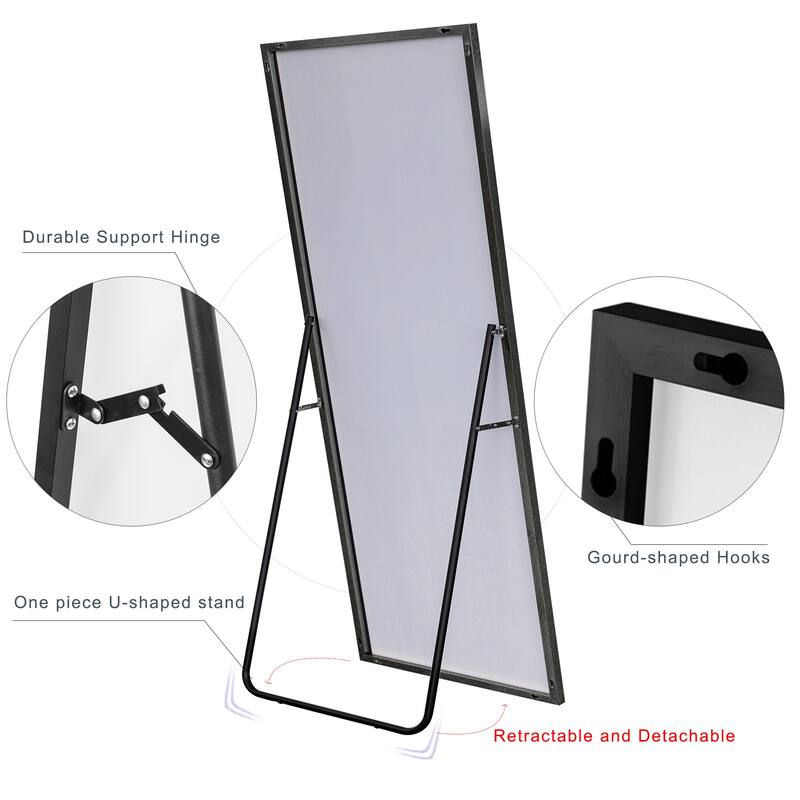 Modern Aluminum Alloy Thin Framed Full Length Floor Mirror
