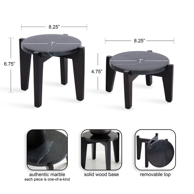 Kate and Laurel Icelyn Round Plant Stand Set