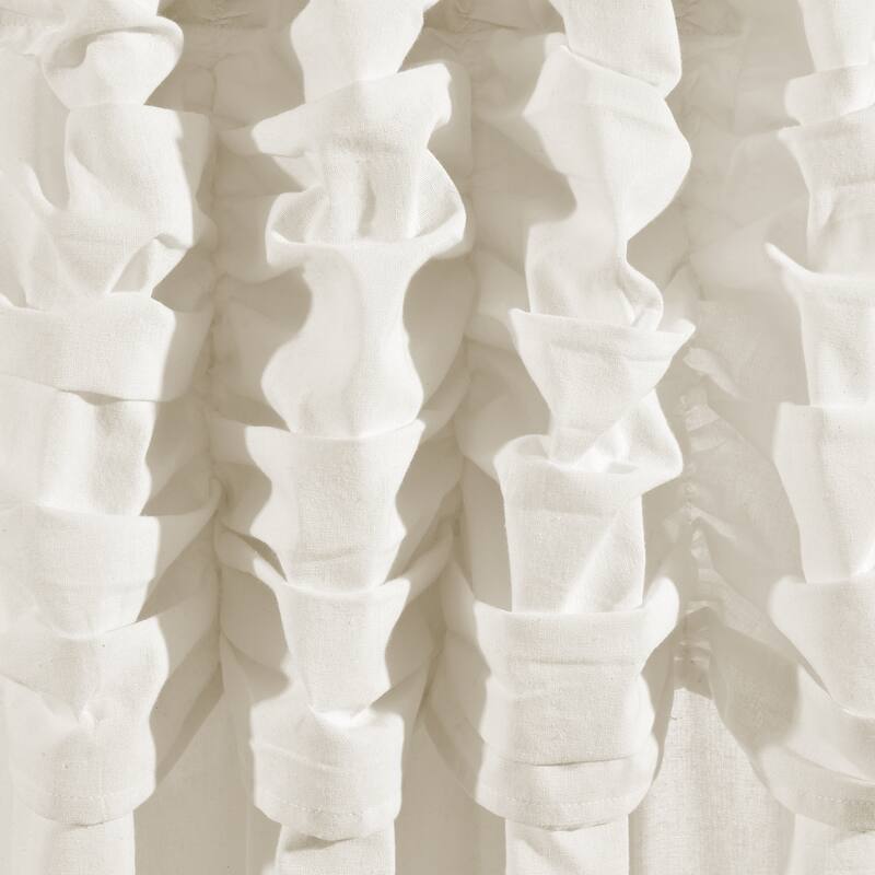 Lush Decor Ruched Waterfall Linen Window Curtain Single Panel - 84" x 52"