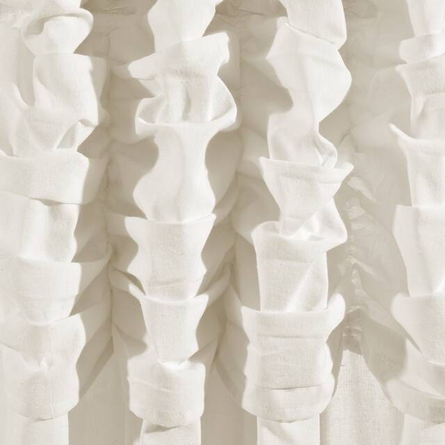 Lush Decor Ruched Waterfall Linen Window Curtain Single Panel - 84" x 52"