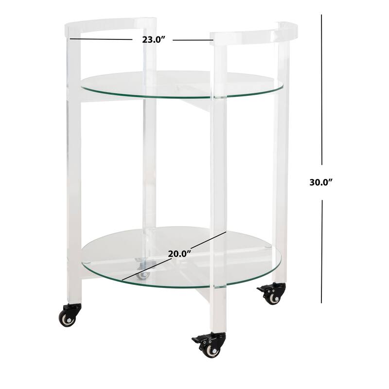 SAFAVIEH Couture Jules 2 Tier Acrylic Bar Cart - Clear - 23" W x 20" L x 30" H