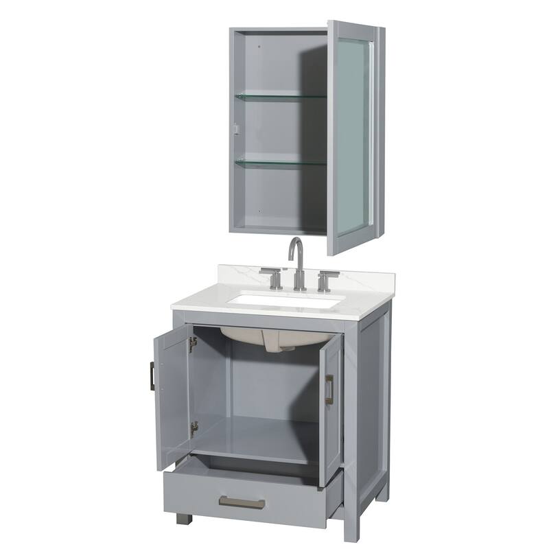 Wyndham Collection WCS141430S-QTZ-US3MED Sheffield 30" Free Standing