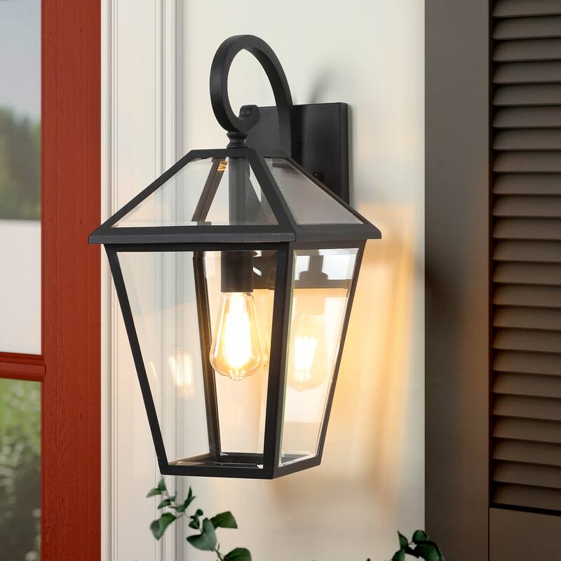 Outdoor Black Lantern Sconce Light, 2-Pack - 2 Pack