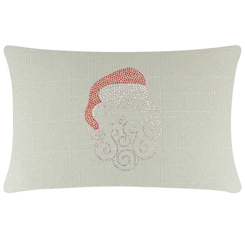 Sparkles Home Santa Rhinestone Pillow - Linen - 14 x 14