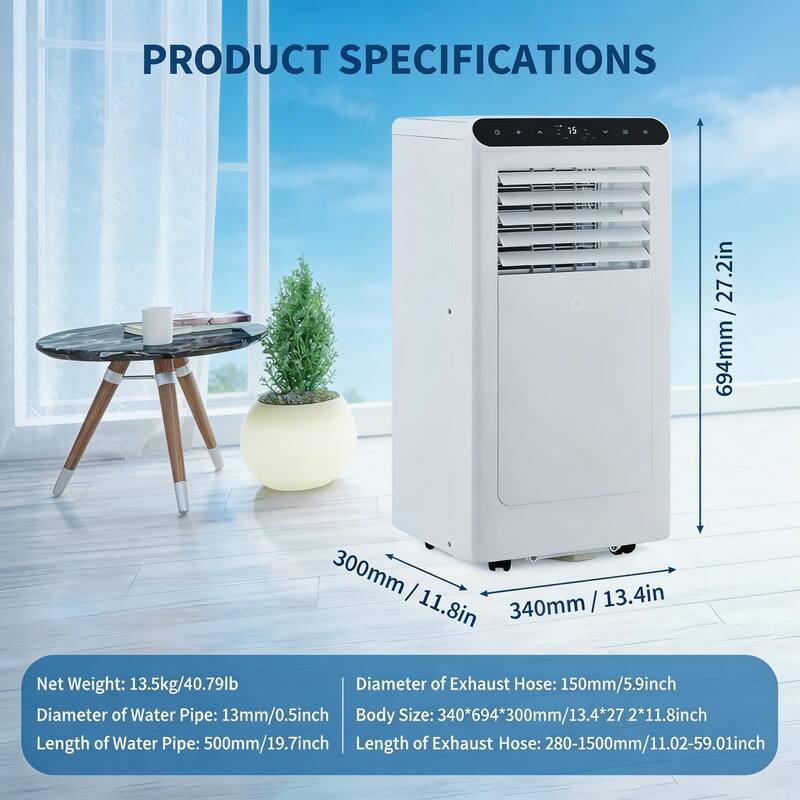 8000 BTU Portable Air Conditioner, up to 350 Sq.Ft.