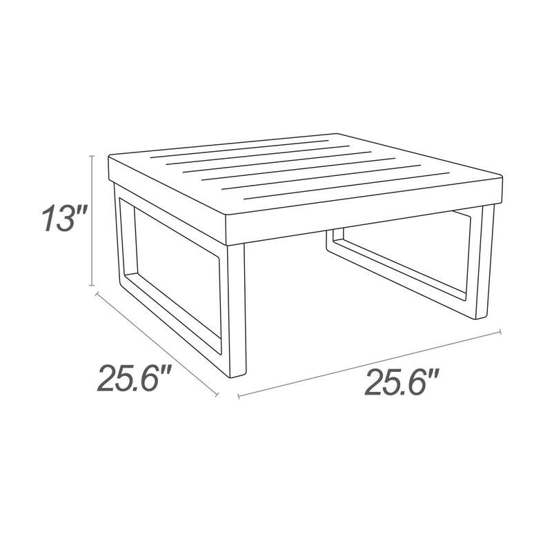 25.5" Taupe Brown Patio Square Coffee Table