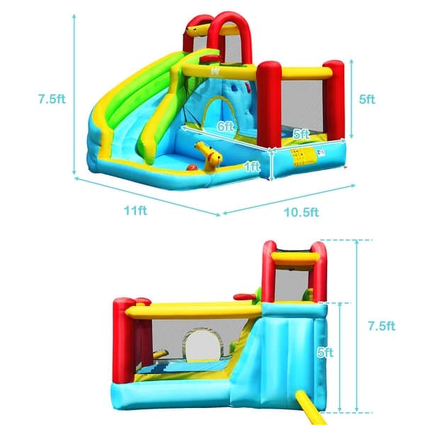 Gymax Inflatable Kids Water Slide Jumper Bounce House Splash Water - See Details