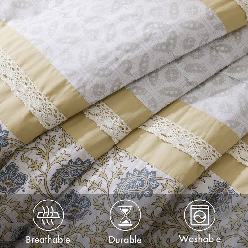 Madison Park Vanessa 9 Piece Cotton Percale Comforter Set