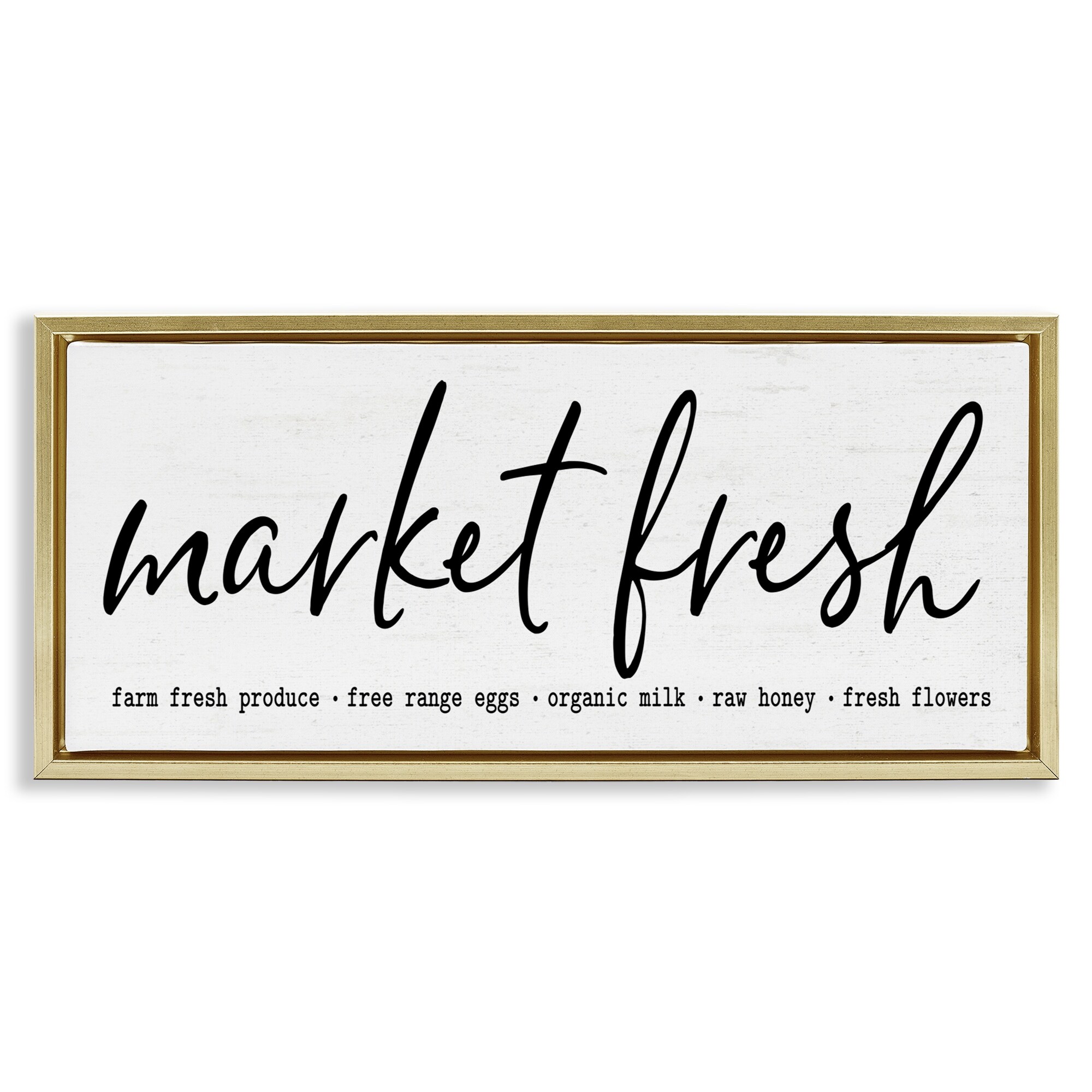 Stupell Market Fresh Organic Framed Floater Canvas Wall Art Design By Lettered and Lined
