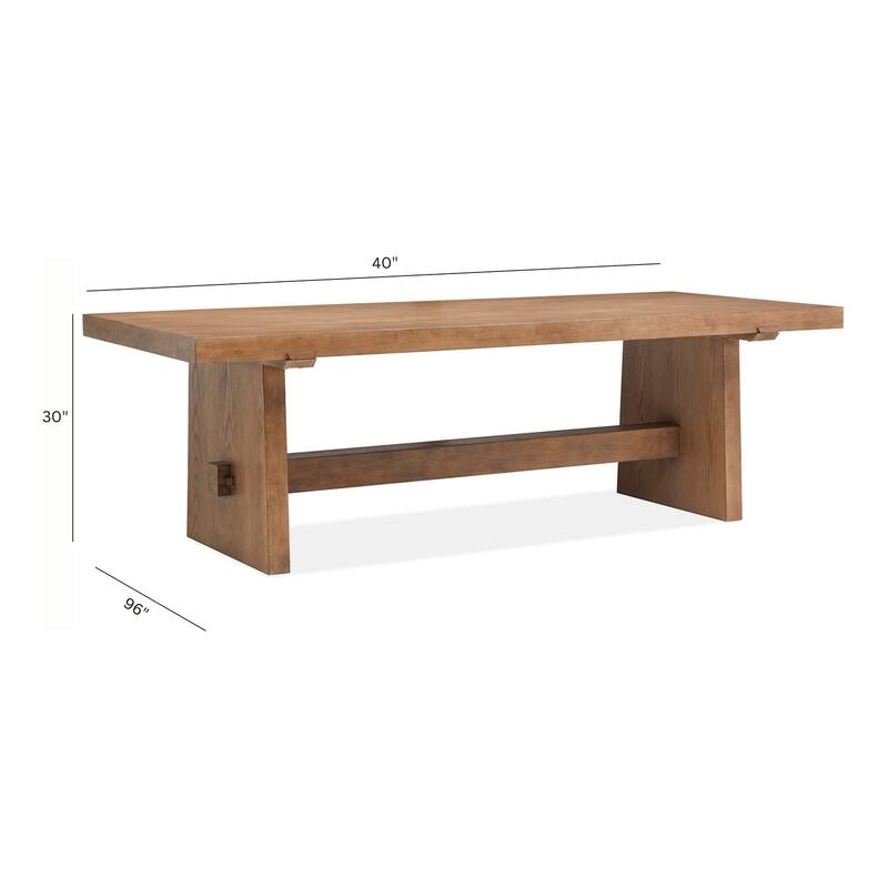 Magnussen Home Lindon Belgian Wheat Trestle Dining Table - 40''W x 96''D x 30''H