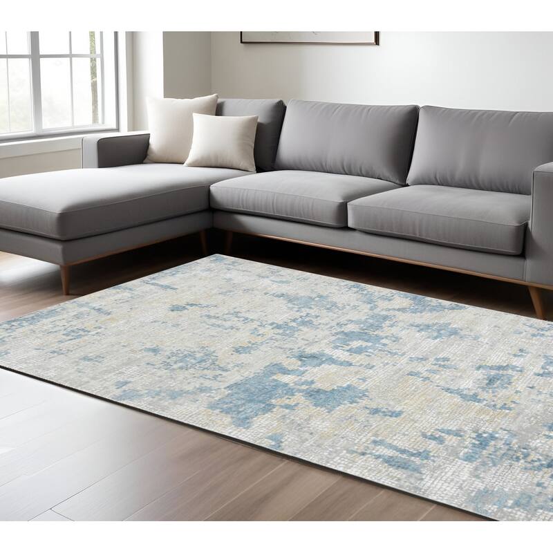 HomeRoots Abstract Contemporary Rectangle Area Rug - 168.00 in. x 123.00 in.  x 0.25 in.