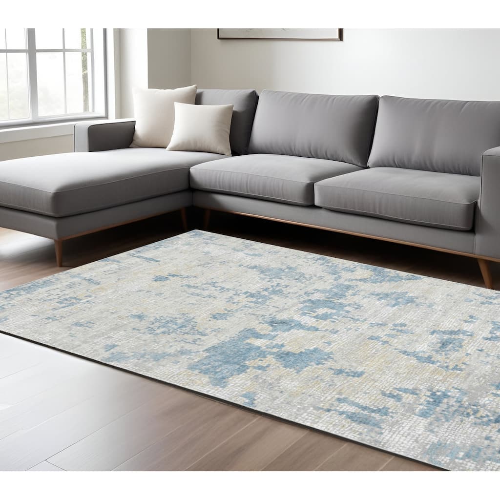 HomeRoots Abstract Contemporary Rectangle Area Rug